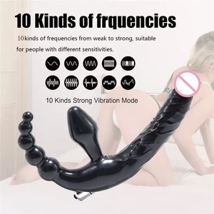Consolador vibrador sin tirantes, Juguetes sexuales para adultos, tapón <span class=keywords><strong>Anal</strong></span> de <span class=keywords><strong>doble</strong></span> penetración, vibradores de cuentas anales para mujeres lesbianas % - Product Image 4