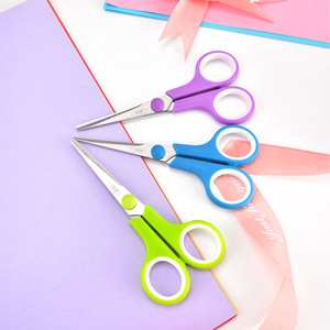 Stainless Steel Craft Scissors 13.8cm Straight Blade Plastic Handle For Children Art Projects - Product Image 1