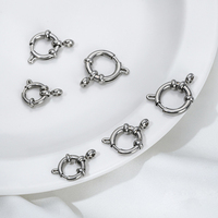 Prix de gros Connecteurs de bijoux DIY en acier inoxydable 316L plaqué or 14K, 10mm, 12mm, 14mm, avec fermoirs à ressort marin