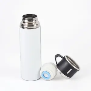 Eco Friendly 500 ml Stainless Steel Vacuum Thermos Garrafa De Água Isolada Com 3 Lid Tumbler Thermal Flask Sublimação Thermos