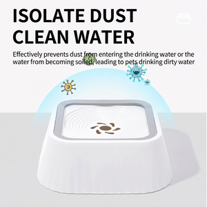 Cat Water Bowl 1.5L Elevated Non Slip Anti Tipping For Cats <b>Dogs</b> Pet Feeding Bowl With Floating Design Encourage <b>Drinking</b> - Product Image 3