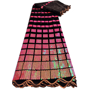 NI.AI última tela de encaje nigeriano <span class=keywords><strong>terciopelo</strong></span> Aso Ebi tela de encaje africano tela de lentejuelas de <span class=keywords><strong>terciopelo</strong></span> - Product Image 4