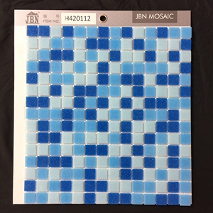Mosaico di Piastrelle Quadrate in <span class=keywords><strong>Vetro</strong></span> Blu Sciolto a Caldo per Piscine e Rivestimenti - Product Image 2