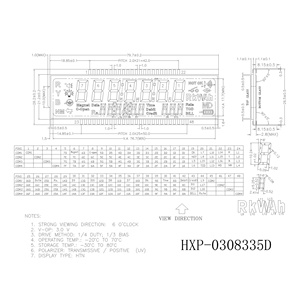 Màn Hình 3 Inch Cho Cân Nặng Màn Hình Lcd 48-Pin 9 Chữ Số Stn/Tn/Fstn/Htn Màn Hình Lcd <span class=keywords><strong>7</strong></span> Đoạn 1/4 Duty 1/3 Bias 3V - Product Image 5