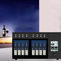 Refroidisseur à vin numérique de 13,3 pouces, capacité de 8 bouteilles, distributeur électrique intelligent, machine à scanner de code, carte IC, acier inoxydable intégré