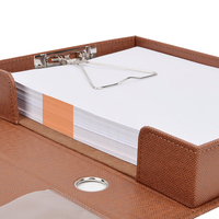 Caja archivadora de cuero sintético PU A4 con mecanismo de palanca para documentos y carpetas