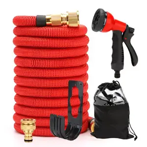 50ft Expandable Garden Hose Red Wear Resistant Elastic Folding Garden Hoses Water Pipe Cheap Price