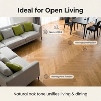 Vollständig Stickstoffbehandelter Eichen-Fischgrät-Engineered-Bodenbelag 910X125X14,5/1,2mm Größe für Open-Plan-Wohnräume Außen- und Parknutzung