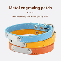 Einfaches Design PU-Material Hunde- & Katzenhalsband mit Gravur und Glocke - Grenzüberschreitendes Kleintier-Halsband