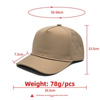 Gorra de Béisbol para Adultos de Cinco Piezas, Unisex, de Secado Rápido, 100% Poliéster, Gorra Trucker con Bordado, Color Sólido, Cordón Ajustable, Perforada