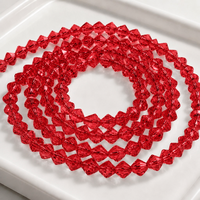Perles de spinelle biconiques à double pointe 4 mm, facettées, en résine époxy, en vrac avec trou pour Qipao, Cheongsam, Kimono, Obi, Yukata et Boro
