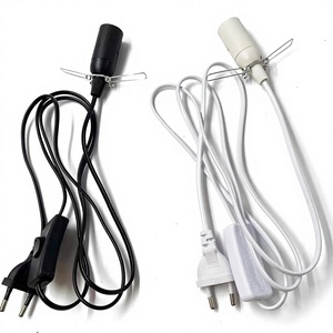 Portalámparas E14 con interruptor de rosca 303, cuerpo de plástico ABS, con resorte, para enchufe de alimentación 85-265V 2.5A, cable de enchufe, estándar europeo y americano - Product Image 1