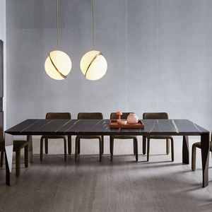 Arredamento Casa, Tavolo da Pranzo Italiano e Sedie, Set Tavolo da Pranzo Rettangolare per 6 Persone, Tavolo da Pranzo di Lusso in Marmo - Product Image 1