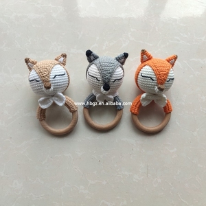 Sonaglio presente del regalo del bambino di benvenuto del regalo del giocattolo del neonato di massaggiagengive del cotone organico per il bambino - Product Image 4