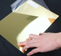 Plaque miroir décorative en acrylique doré avec support incassable pour décoration murale intérieure et signalétique de mariage