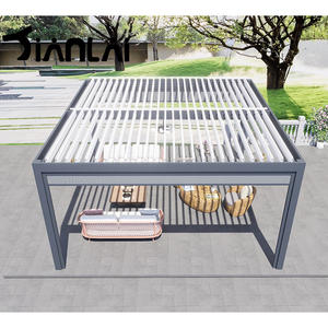 Auvent moderne de luxe à persiennes avec cadre en alliage d'aluminium, auvent en acrylique à pression pour l'extérieur, jardin, <span class=keywords><strong>terrasse</strong></span>, balcon, abri contre la pluie - Product Image 3