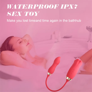 10 modes de vibration et 10 modes de baiser de succion gode langue 2 en 1 Rose jouets jouet sexuel multifonctionnel pour les femmes - Product Image 5