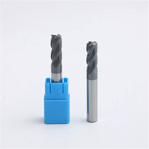HRC45 4 cannelures coin rayon fraise en bout carbure de tungstène revêtement noir CNC fraise pour acier aluminium alliage de <span class=keywords><strong>cuivre</strong></span> moule - Product Image 1