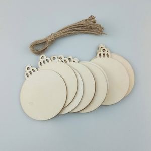 Venta al por Mayor de 10 Piezas de Adornos Navideños de Madera, Bolas de Madera en Blanco para Decoración de Árboles de Navidad y Decoración del Hogar, Dropshipping - Product Image 2