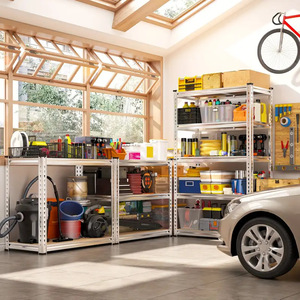 Étagère de garage en métal à cinq niveaux 59,8x28x12 pouces, support de rangement robuste réglable pour l'organisation des outils d'atelier - Product Image 4