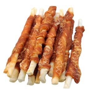 Friandises biologiques pour chiens-Poulet Canard Boeuf Enveloppé Rouleau de peau de vache Nettoyage des dents Haute protéine Dentaire Mâcher Premium Pet Food - Product Image 1