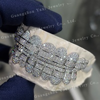 Grillz personnalisés glacés, ensemble haut et bas, luxe, micro-pavé taille princesse, Hip Hop, argent 925, certifiés par un tiers