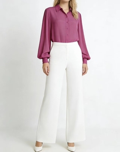 ALBBIA011 Pantalon large pour femmes, respirant, été, style vintage, 100% polyester, ODM - Product Image 1