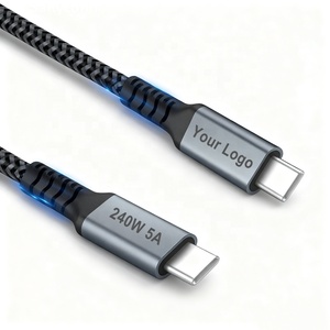 Câble de charge rapide Type C USB-C vers Type-C 240W 5A PD Câbles de charge rapide 1m 2m 3m Nylon tressé USBC Kabel pour téléphone tablette <span class=keywords><strong>PC</strong></span> - Product Image 1