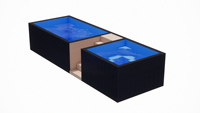 Maßgefertigter Zweizonen-Kaltwasserbecken aus Fiberglas, Spa-Container, Schwimmbecken für Kinder, Outdoor Heiß-/Kalttherapiesystem, Langlebig