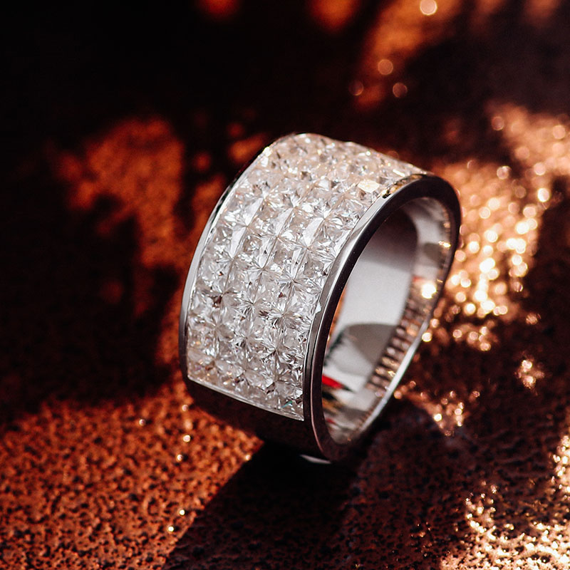 Bague en argent sterling 925 avec diamant moissanite