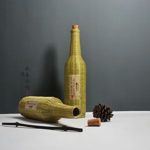 Bamboo Woven Wine Bottle 8.5*27 Handmade Liquor Packaging Gift Box Chongqing Origin - Product Image 1