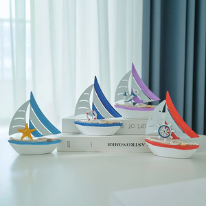 เรือดีบุกสไตล์เมดิเตอร์เรเนียน ของตกแต่งโต๊ะทำงาน รุ่นเรือเดินเรียบรื่น งานแฮนด์เมด ของตกแต่งบ้านสุดสร้างสรรค์ - Product Image 2