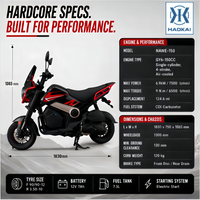 Scooter d'aventure haute performance 150 cm³, refroidissement par air, 4 temps, CVT, moto de ville à essence pour adultes, moto de banlieue