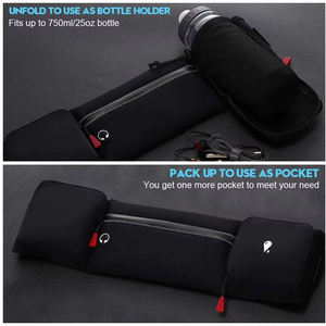 पानी की बोतल धारक फिटनेस बेल्ट बैग के साथ कमर पैक चलाने के लिए उच्च चिंतनशील समायोज्य खेल पाउच - Product Image 4