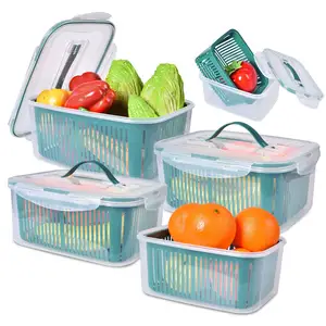 kitchen double layer drain basket with did cold storage baskets for fruit and vegetable sealed crisper box