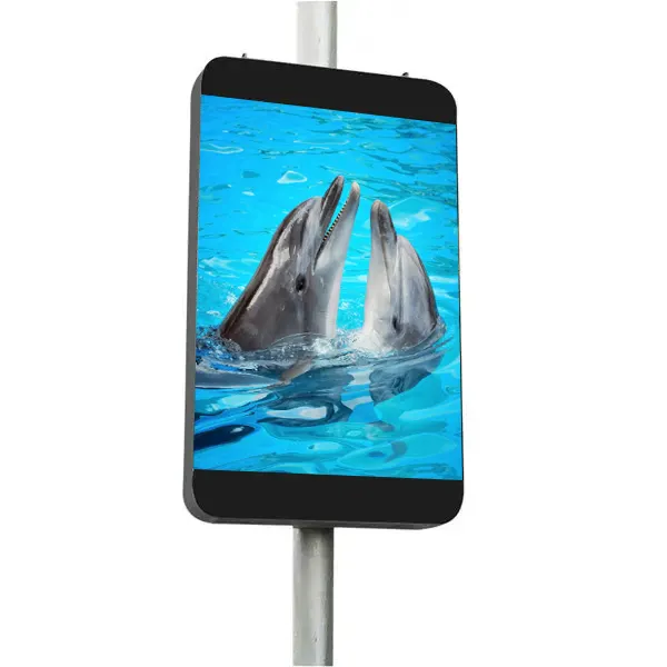 TOOSEN WiFi 4G single sided P2.5 P3 P4 P5 waterproof outdoorLED display street lamp pole shaped LED advertising screen