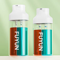 Bouteille en plastique PET personnalisée de 200 ml à 500 ml avec double pompe et pulvérisateur pour nettoyant visage, shampoing et lotion, logo imprimé à l'écran