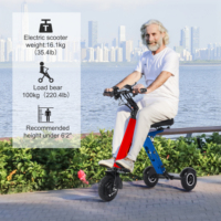 Trottinette électrique pliable TopMate ES33 en alliage d'aluminium léger à 3 roues, batterie 36V 7.8AH, fonction marche arrière, étanche, avec clé