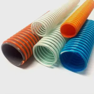 Flexible spiral helix water delivery discharge PVC suction pipe industrial vacuum cleaner drain hose for conveying of water, oil