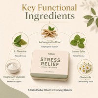 Barre de cacao fonctionnelle apaisante à base de plantes pour le soulagement du stress, favorisant l'équilibre et le bien-être quotidien
