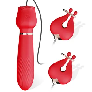 Hmj bán buôn phổ biến G tại chỗ Massager dành cho người lớn quan hệ tình dục đồ chơi âm vật phụ nữ người đàn ông Vibrator 2 trong 1 quan hệ tình dục đồ chơi núm vú Clip điện núm vú kẹp