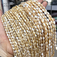 Eau de mer brune Trochus coquille nacre perles de riz brin 3*5mm 4*8mm 6*20mm fabrication de bijoux Bracelet collier boucle d'oreille