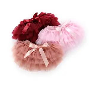 2023 Hot Sale Baby Girl Tutu Skirt Tulle Bloomers and Headband First Birthday Cake Smash Outfits 0-3T