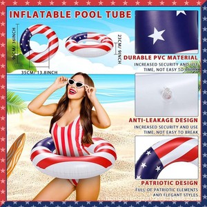Inflatable American Flag Swimming Rings 90cm Adult Floating Floats For Pool Resort Hotel Use - Product Image 2