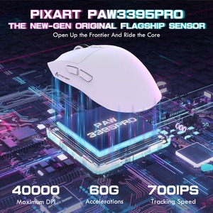 Souris de jeu sans fil ATTACK SHARK X1, capteur PAW3395 PRO, ultra-légère (53g), tri-mode, taux de polling 1KHz - Product Image 3