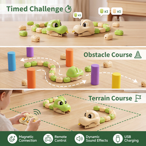Giocattoli Serpente Telecomandato Interattivo Magnetico RC che si Mangia da Sóno, Gioco Educativo Elettrico Robotico per Bambini - Product Image 4
