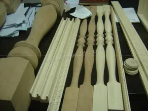 Chinese Style Villa Wooden Railing Handrail Wood Decorative Baluster Stair Balustrade Wood Stair Pillar