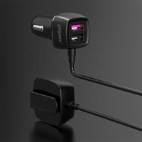 Chargeur de voiture 4-en-1 2024 à double charge rapide 3.0 pour allume-cigare avec 4 ports USB pour siège arrière
