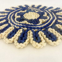 Assiettes bohèmes faites à la main en écorce de maïs, sets de table et sous-verres tissés à motifs floraux, et dessous de plat isolants pour la décoration de la maison et de mariages
