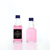 Bouteille en verre personnalisée de 50 ml pour spiritueux, mini bouteille à liqueur avec bouchon, logo en spray couleur pour brandy, rhum, tequila, vodka, whisky